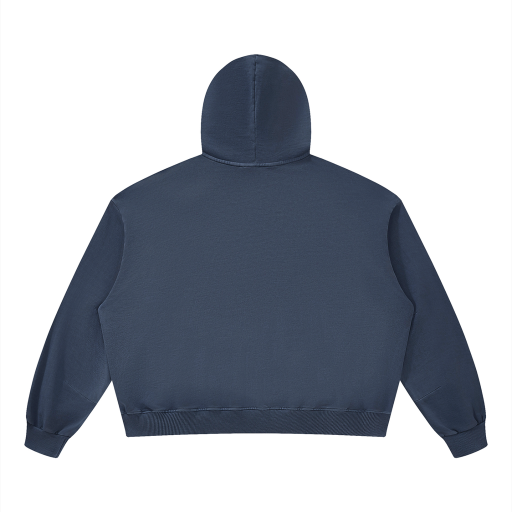 Boxy Vintage Washed Hoodie - Chest Logo
