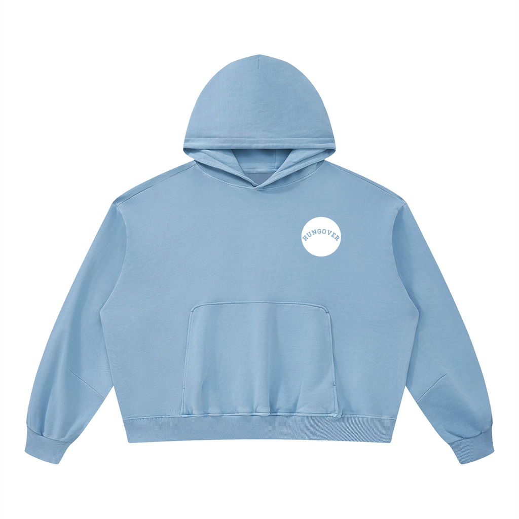 Boxy Vintage Washed Hoodie - Chest Logo