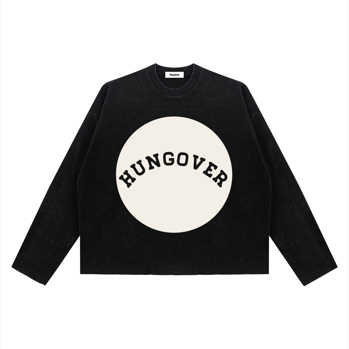 Unisex Vintage Wash Boxy Waffle Raw Edge T-Shirt - Front Logo