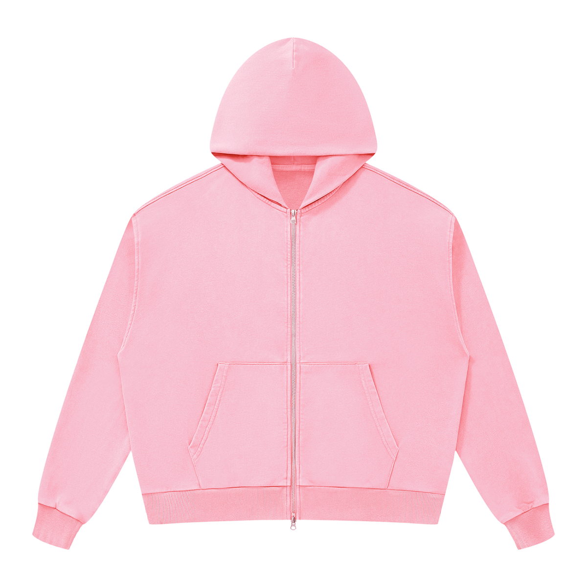 Unisex Mineral Wash Boxy Full Zip Hoodie - Back Logo