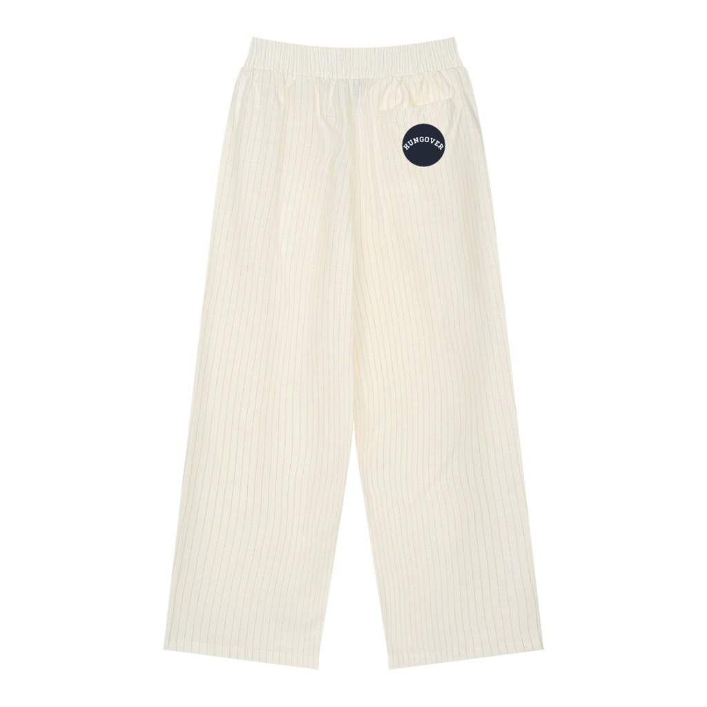 Unisex Striped Pleated Pants