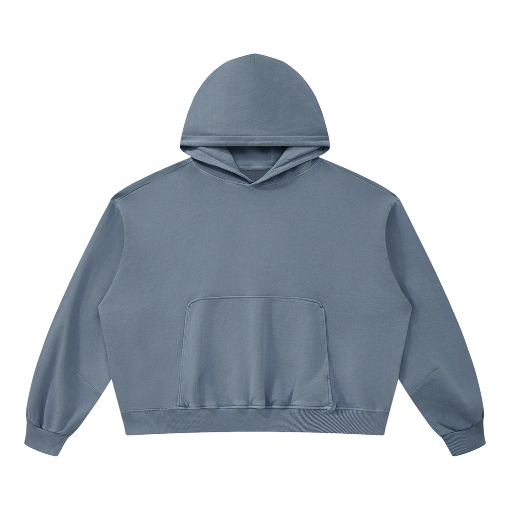 Boxy Vintage Washed Hoodie - Back Logo