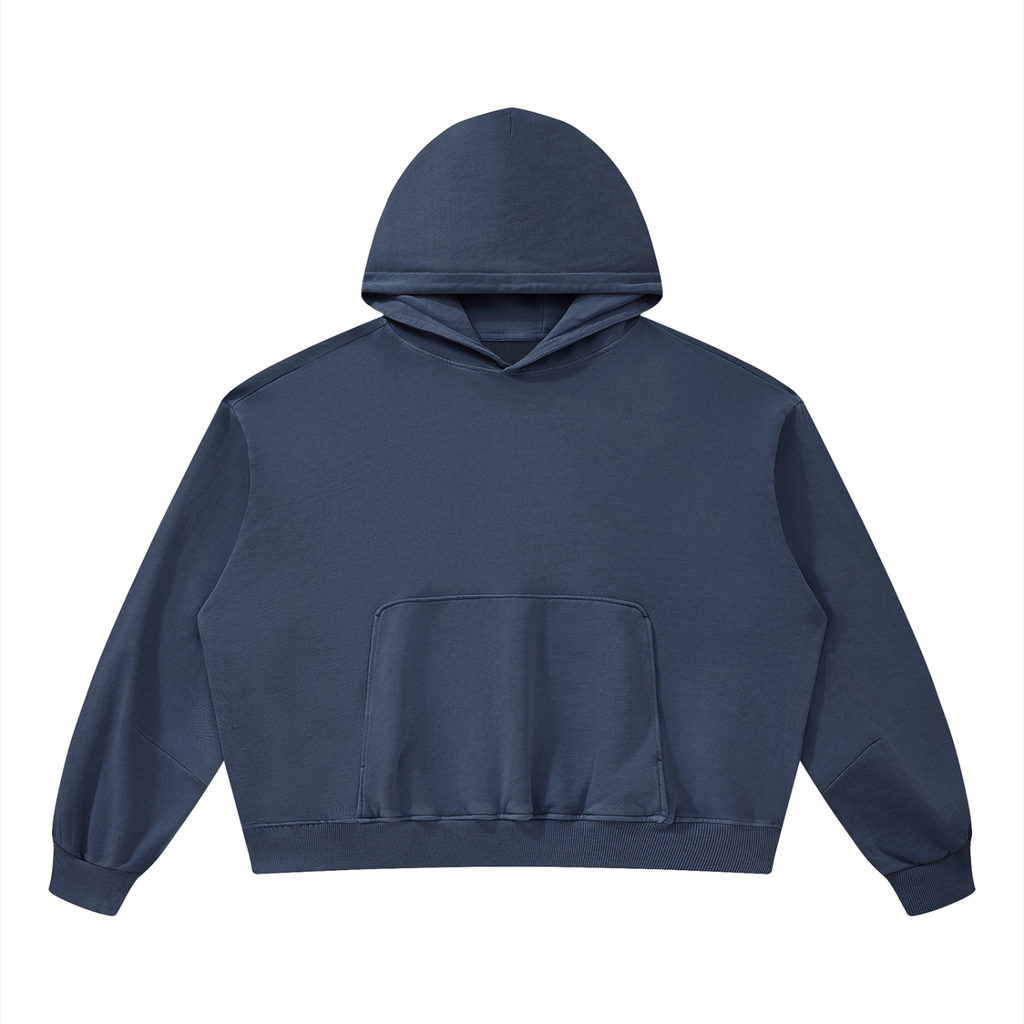 Boxy Vintage Washed Hoodie - Back Logo