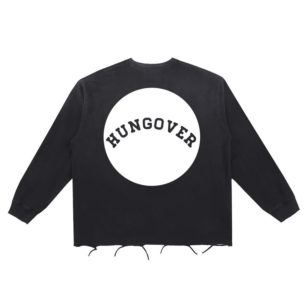 Snow Wash Raw Edge Cotton T-Shirt