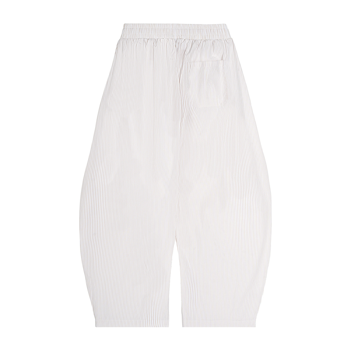Vertical Stripe Drawstring Barrel Pants - Hip Logo