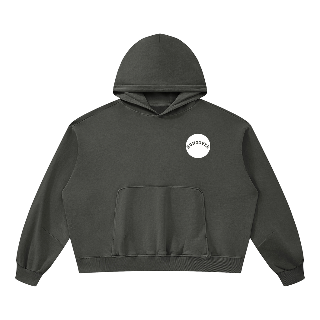 Boxy Vintage Washed Hoodie - Chest Logo