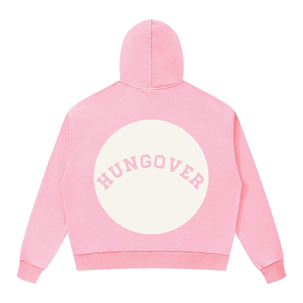 Unisex Mineral Wash Boxy Full Zip Hoodie - Back Logo