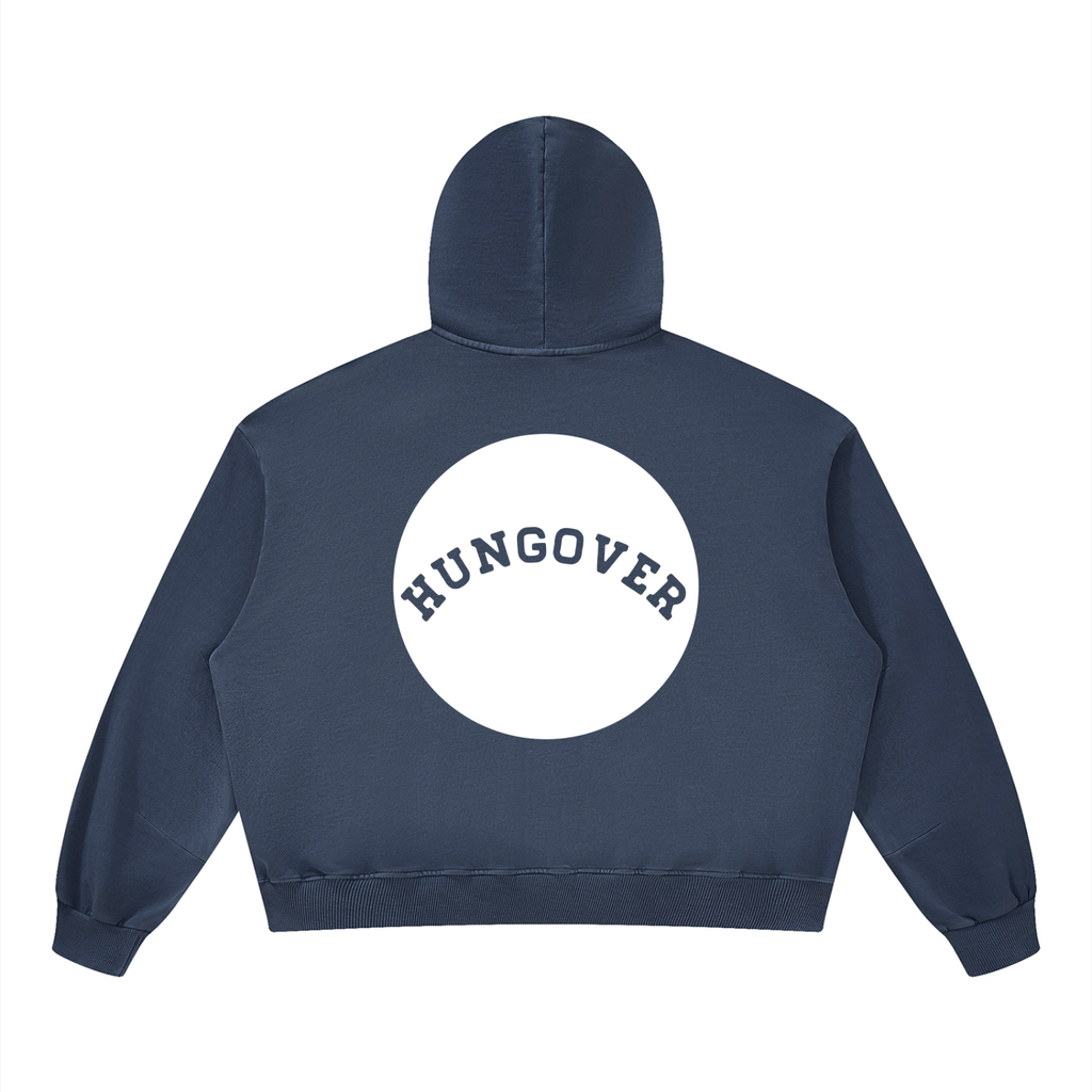 Boxy Vintage Washed Hoodie - Back Logo