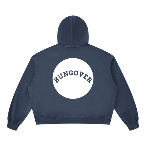 Boxy Vintage Washed Hoodie - Back Logo