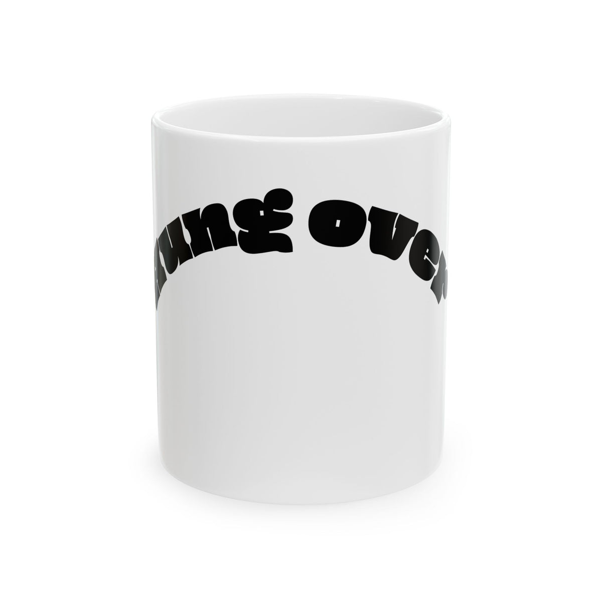 Hungover Mug | Groovy Curved Text Ceramic Coffee Cup