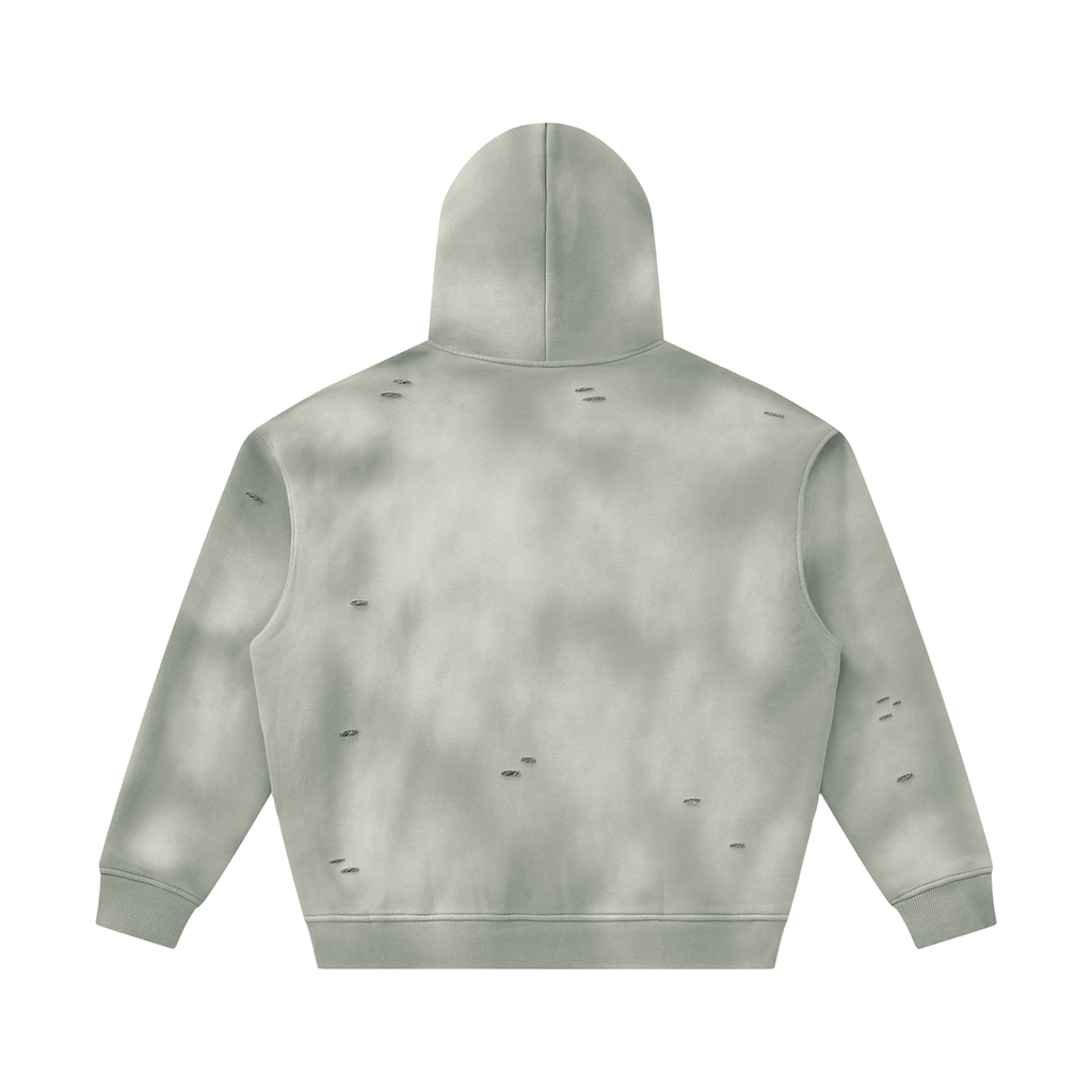 Sunfade Frayed Fleece Hoodie - Chest Logo