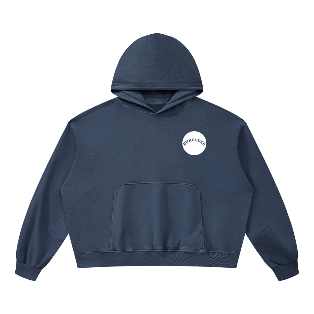 Boxy Vintage Washed Hoodie - Chest Logo