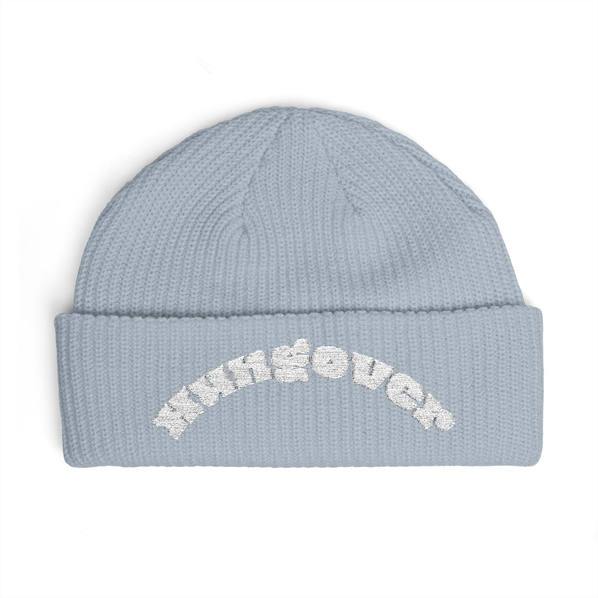 Cuff Beanie — 'Never Sober' Embroidered Retro Bubble Text Beanie