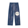 Sunfade Wide Leg Fleece Sweatpants - Thigh Logo