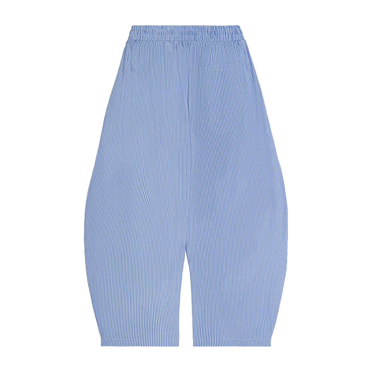 Vertical Stripe Drawstring Barrel Pants - Hip Logo