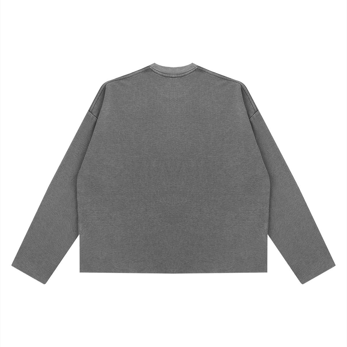 Unisex Vintage Wash Boxy Waffle Raw Edge T-Shirt - Front Logo