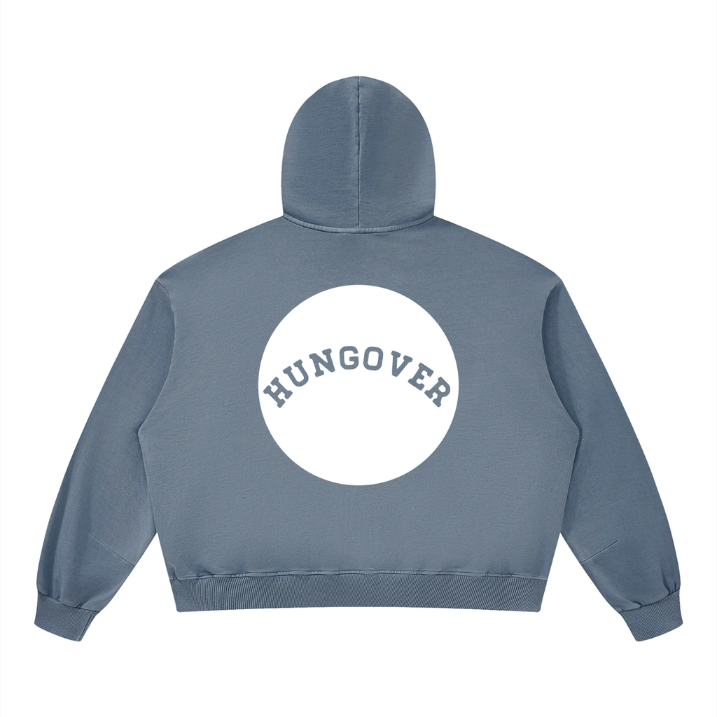 Boxy Vintage Washed Hoodie - Back Logo