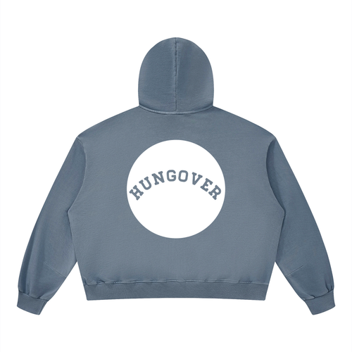 Boxy Vintage Washed Hoodie - Back Logo