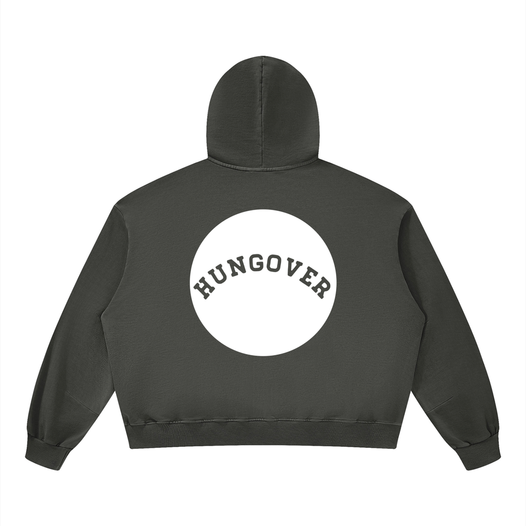 Boxy Vintage Washed Hoodie - Back Logo