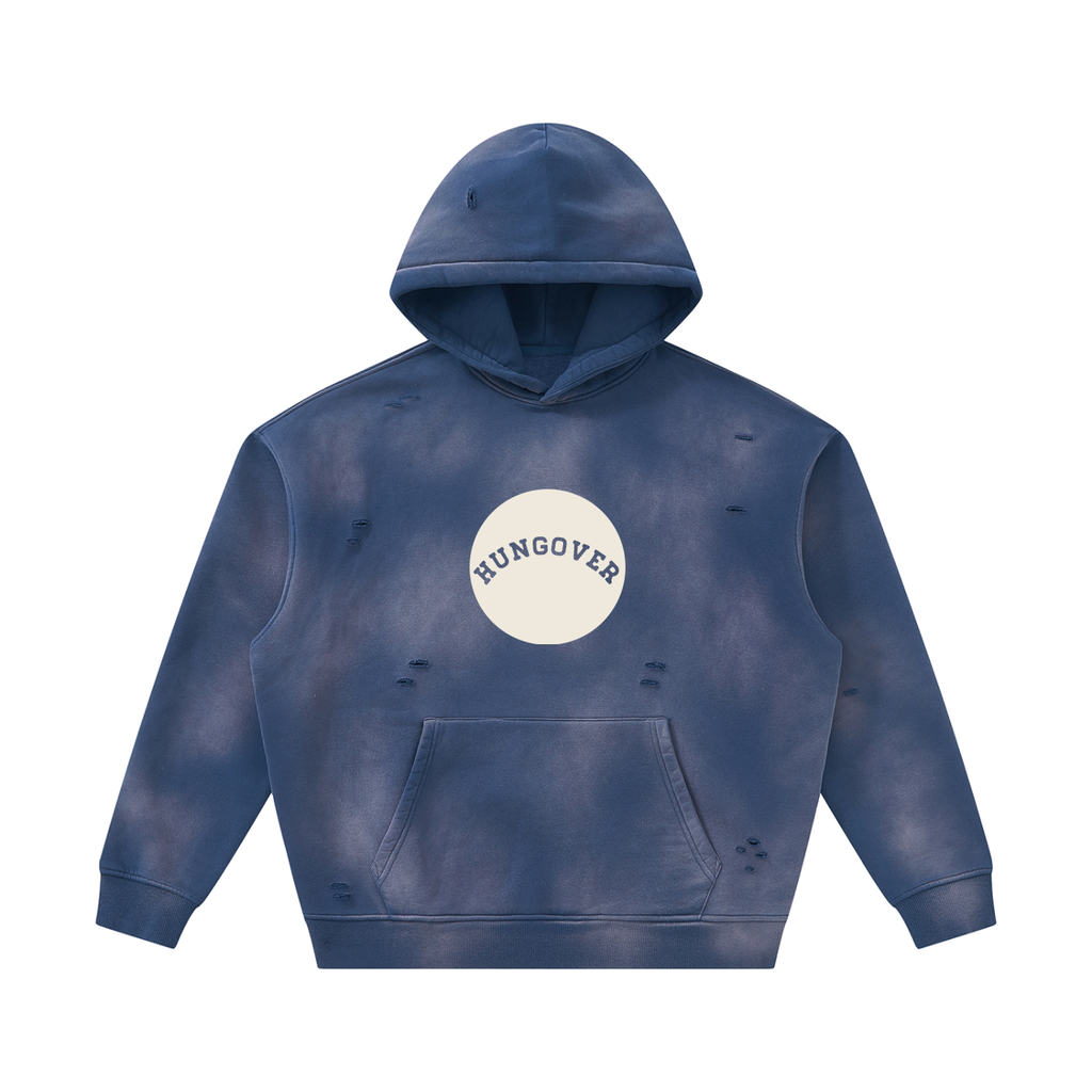Sunfade Frayed Fleece Hoodie - Chest Logo