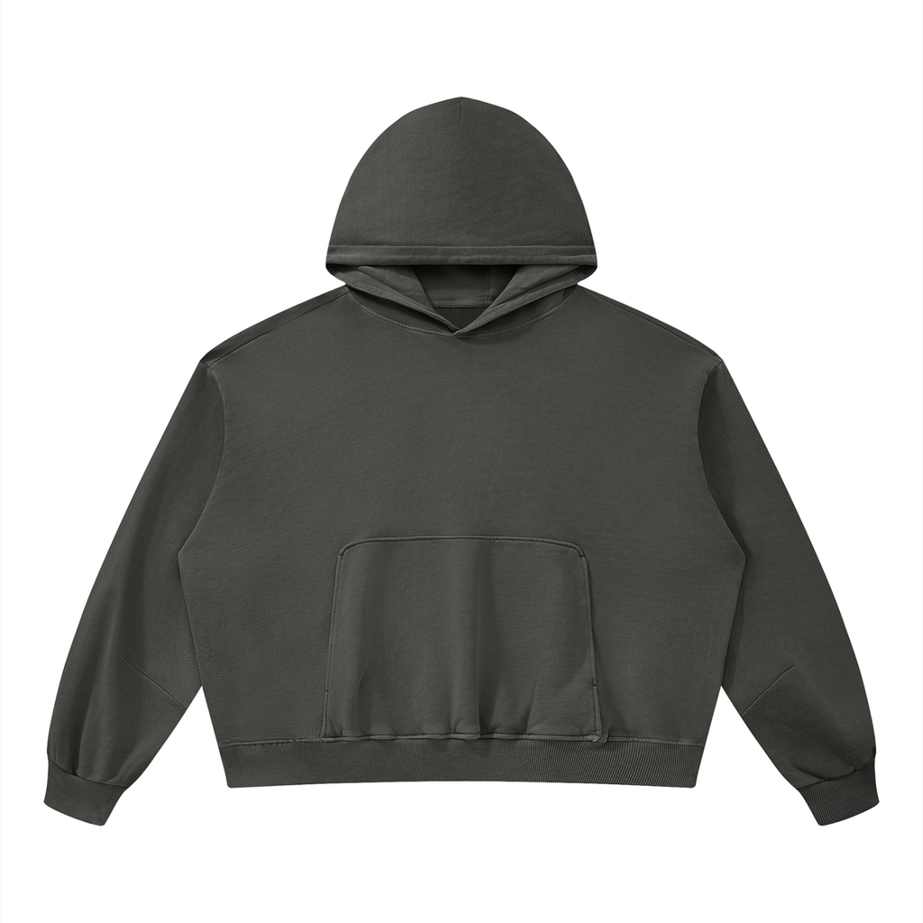Boxy Vintage Washed Hoodie - Back Logo