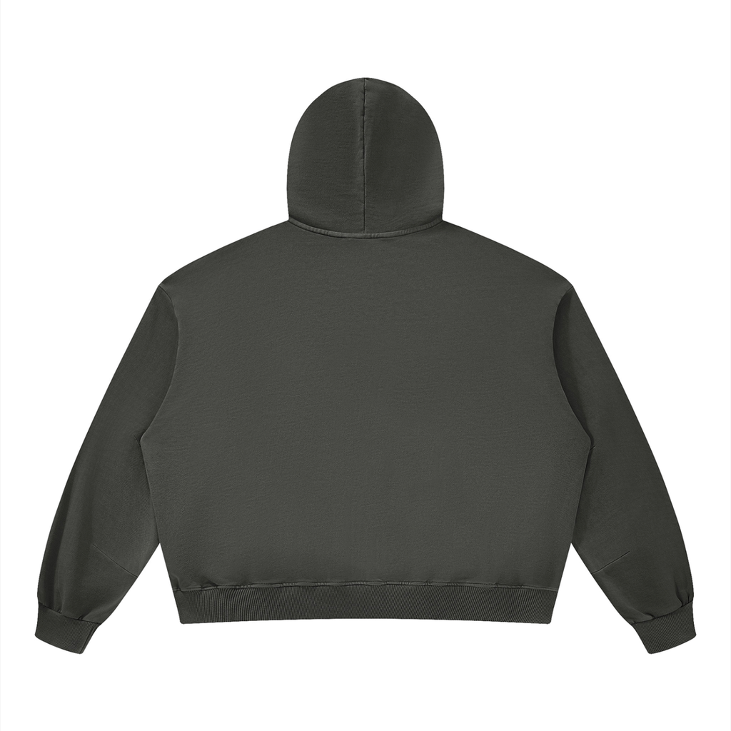Boxy Vintage Washed Hoodie - Chest Logo